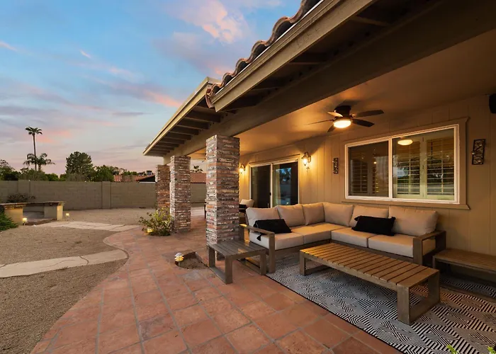 Sparkling Pool Poker Table And Relaxation At Sweetwater Scottsdale